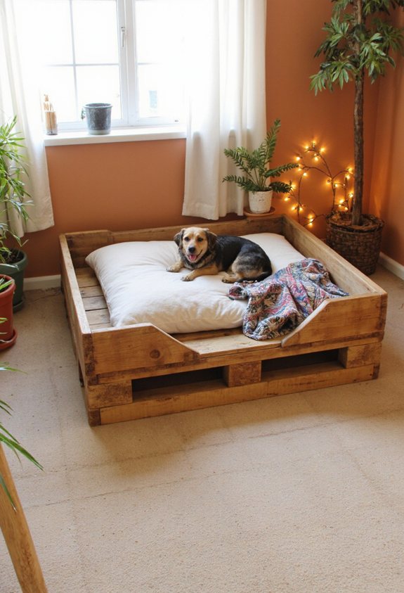 lit pour animaux en palette DIY