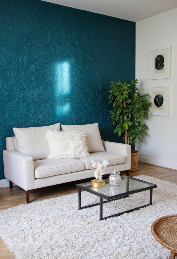 mur d'accent en teal élégant