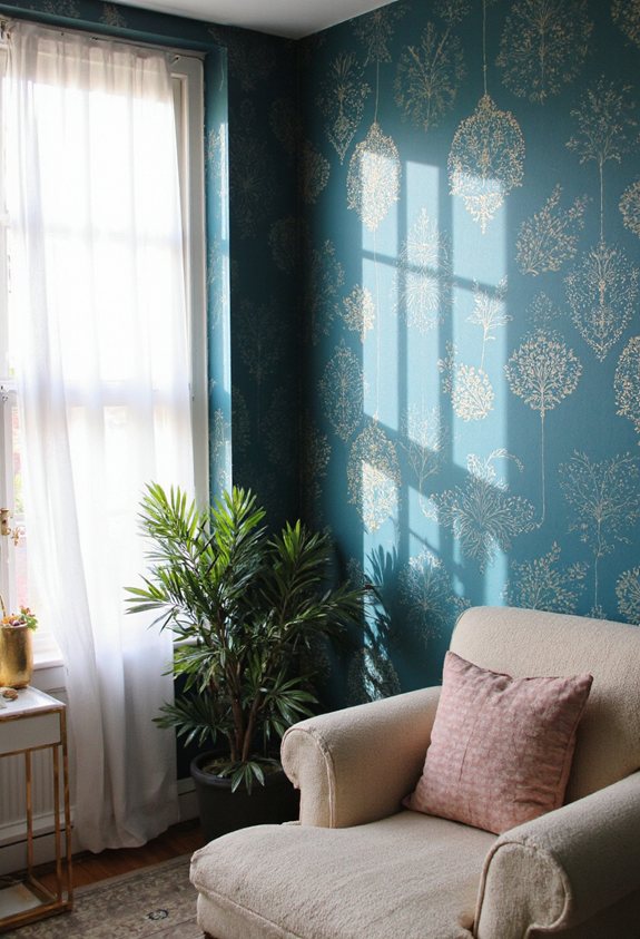 trouver des sources de papier peint turquoise