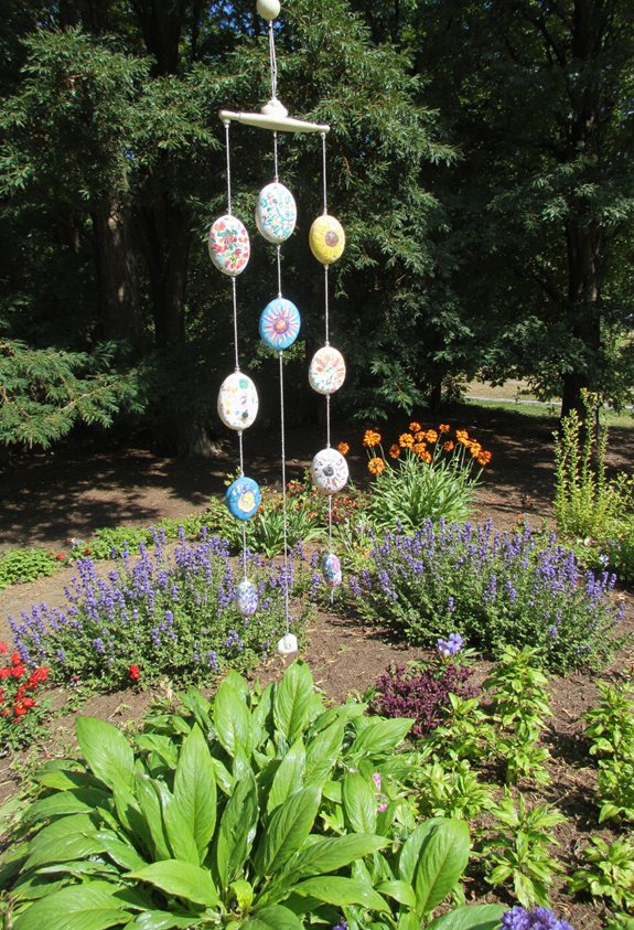 mobiles de galets peints flottants