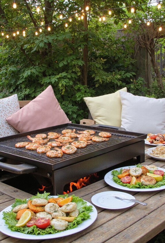 fruits de mer grillés avec des herbes