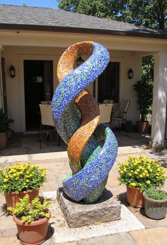 les sculptures en mosaïque élèvent la décoration