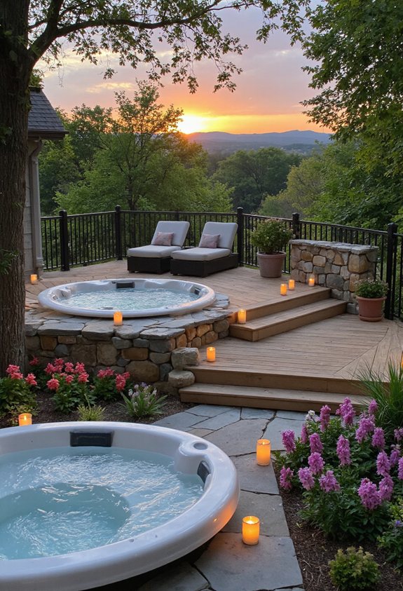 jardin terrasse spa à plusieurs niveaux