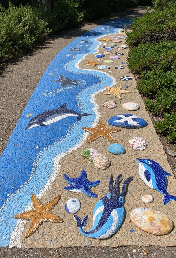 décor de galets de plage inspiré par l'océan