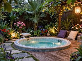 design de jardin avec jacuzzi extérieur