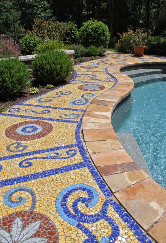 design de patio en mosaïque extérieur