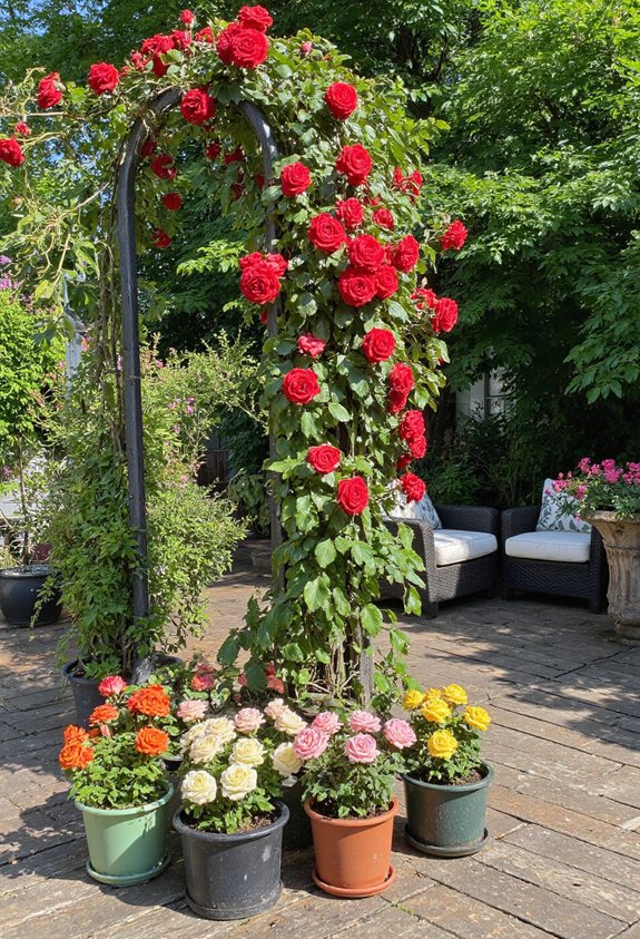 zones de charme de roses en extérieur