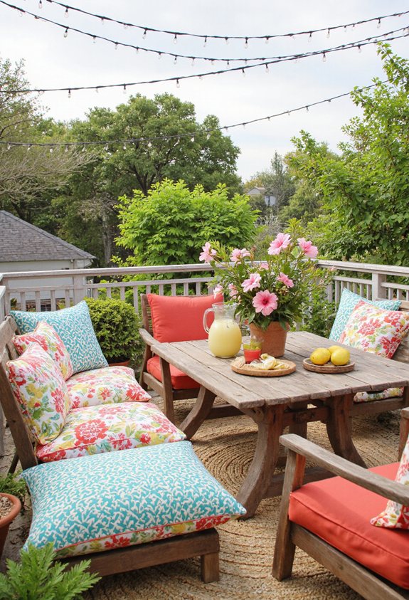 ambiance de terrasse d'été en plein air