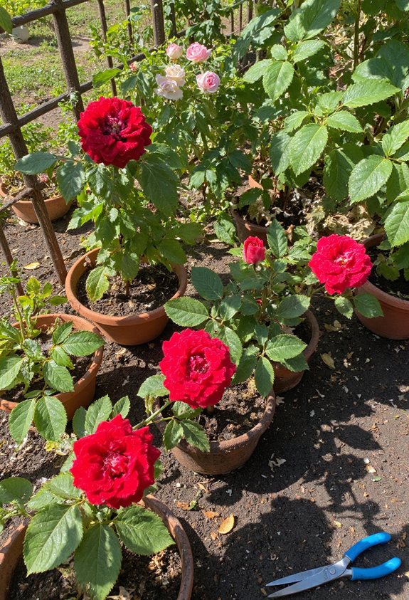 taille des pots et des rosiers grimpants
