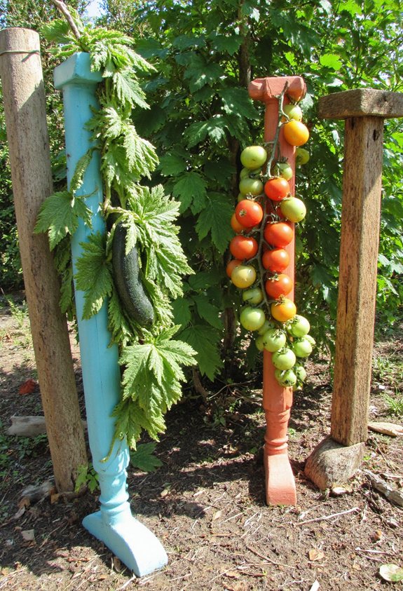 meubles recyclés supports de jardin