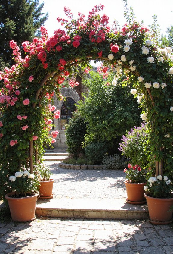 design d'arc en treillis de rose