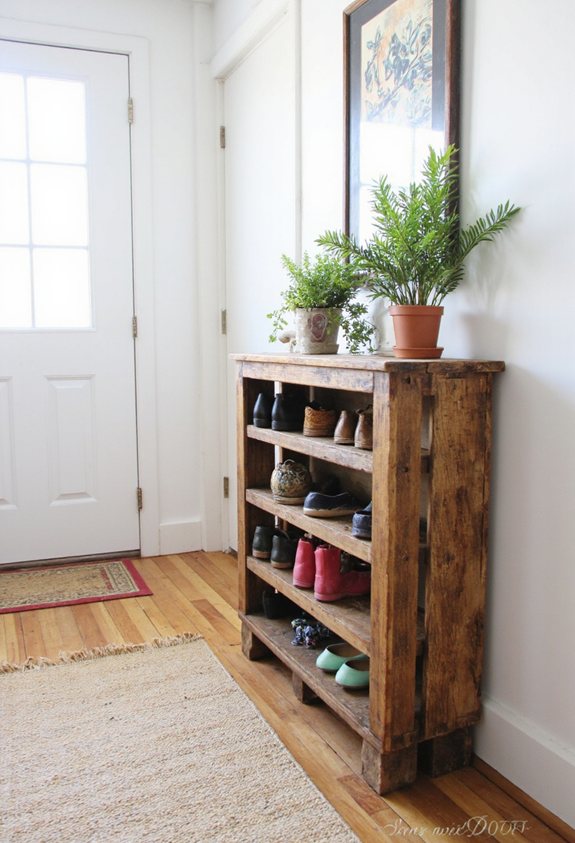 étagère à chaussures DIY rustique