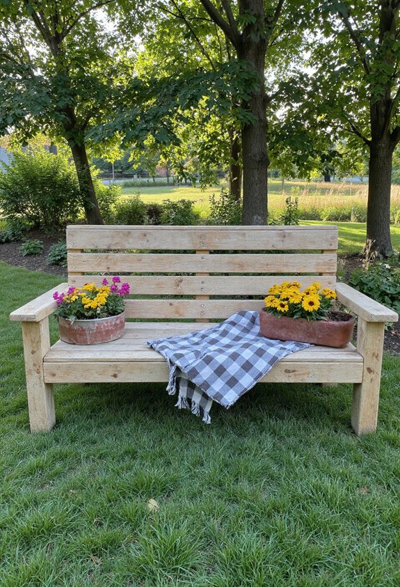 banc de jardin rustique relaxation
