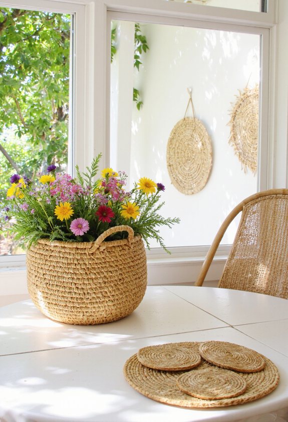 éléments décoratifs en osier pour le bord de mer