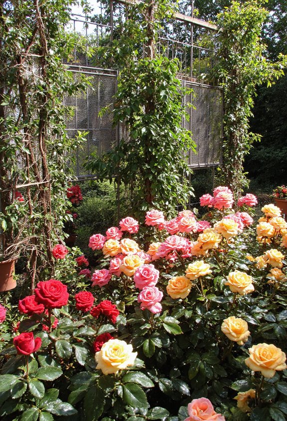 support pour rosiers de jardin vertical