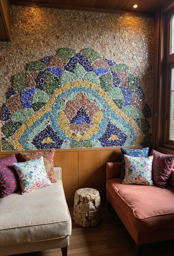 mosaïque murale personnalisée vibrante