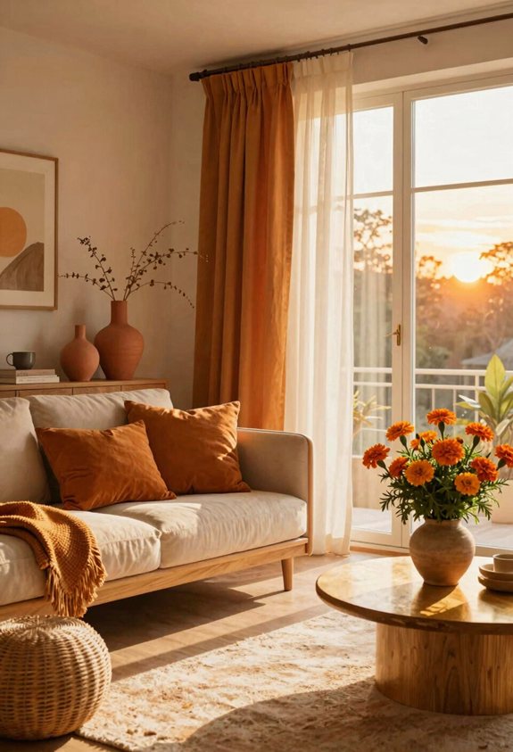 ambiance orange coucher de soleil vibrante