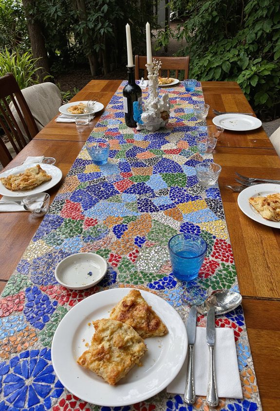 mosaïque de table vibrante décor