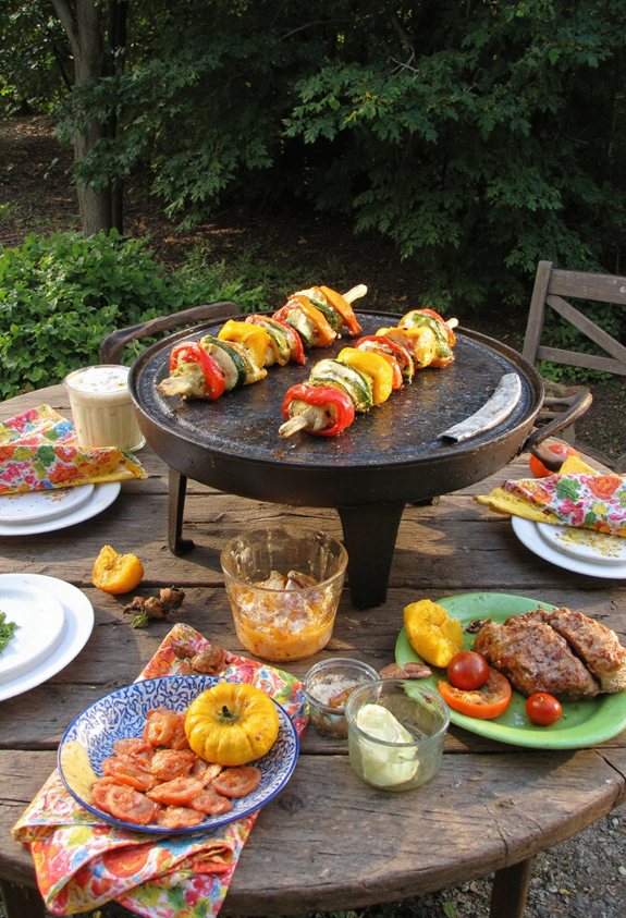 brochettes de légumes grillés vibrants