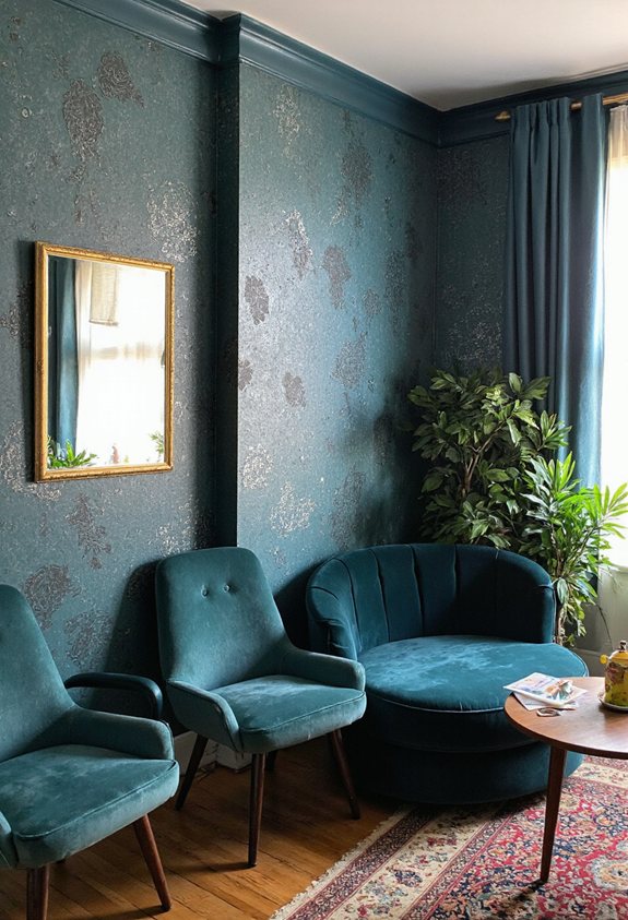 stylisation intérieure bleu-vert vintage