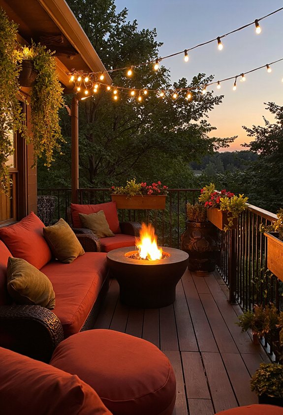 un feu sur le balcon crée des rassemblements conviviaux