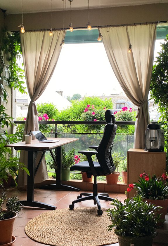 bureau de balcon avec brise