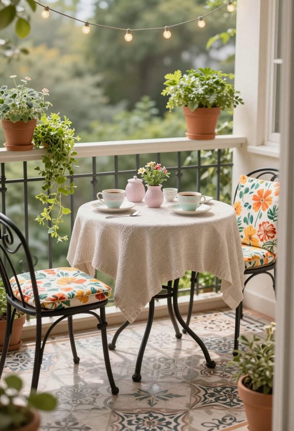 table de bistrot confortable sur le balcon