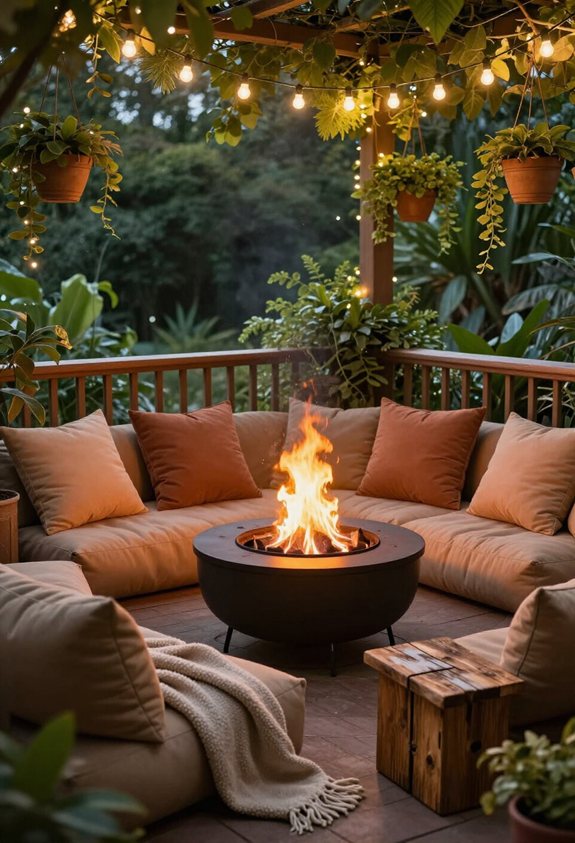 balcon confortable avec un brasero