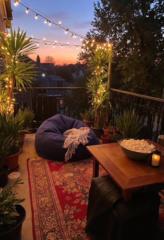soirée cinéma en plein air douillette