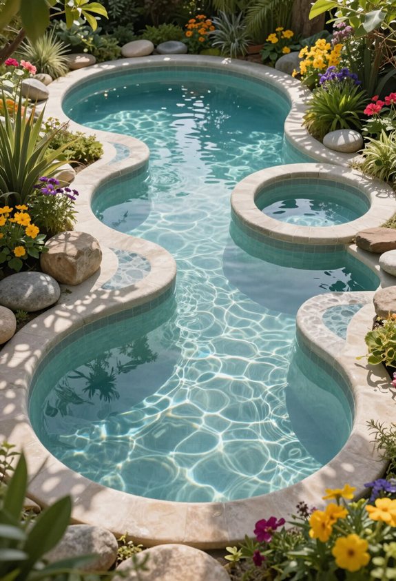conceptions de piscines uniques en forme personnalisée