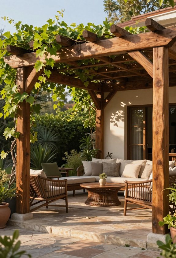 installation de pergola en bois DIY