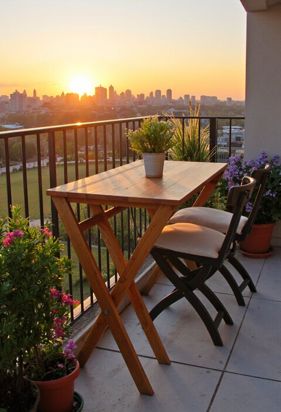 table de balcon pliable