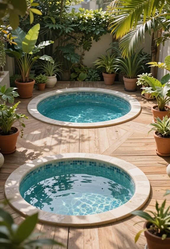 idées de terrasses de piscine économes en espace