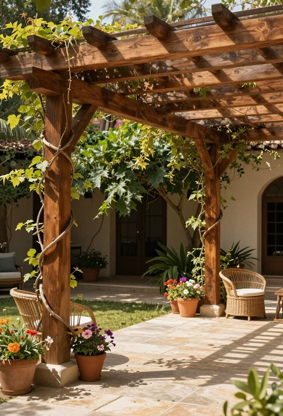 designs de pergolas en bois traditionnel