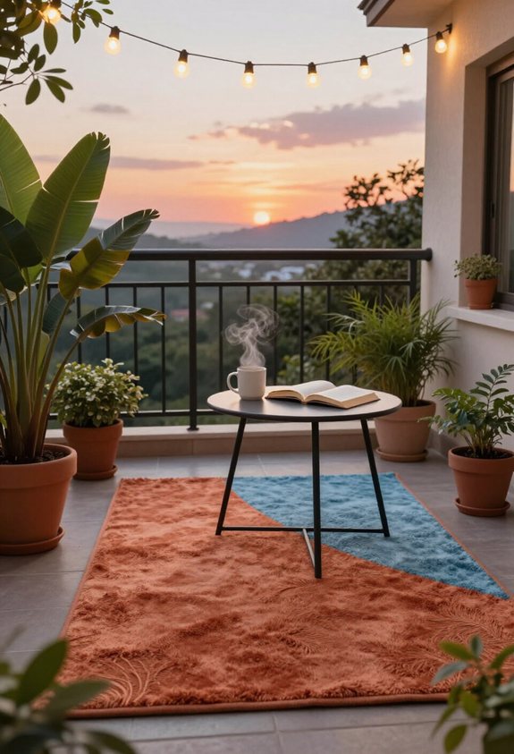 décoration de balcon extérieur vibrante