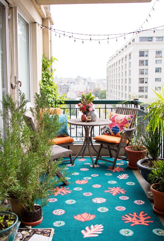 tapis vibrant pour balcon en plein air